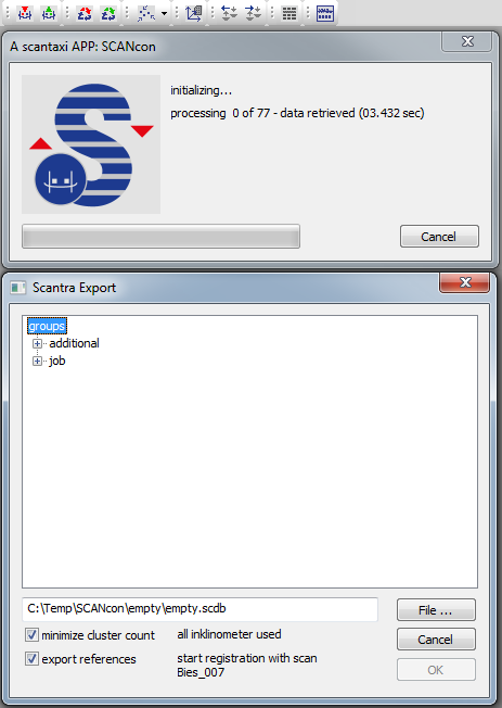 SCANcon export dialog